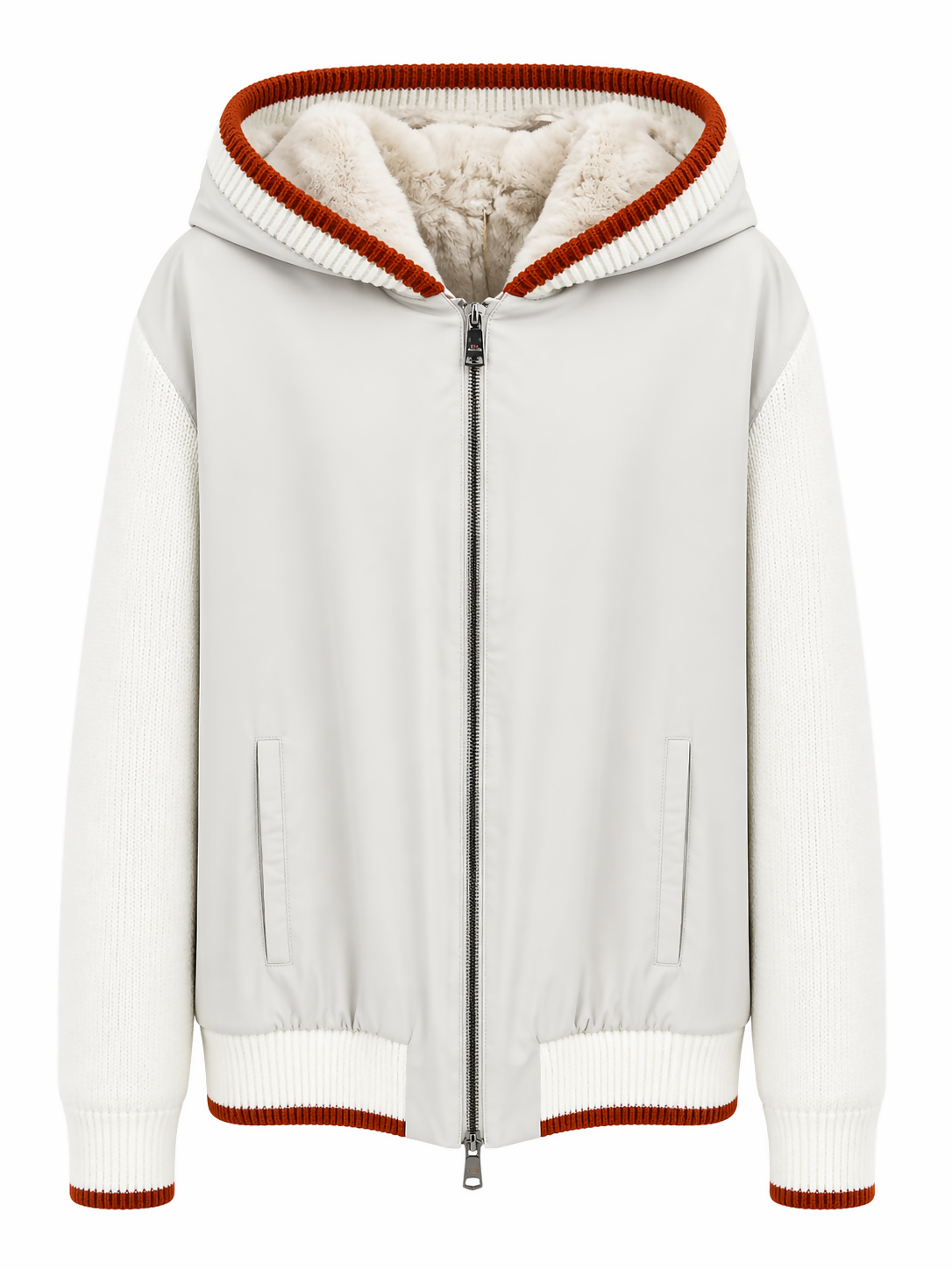 silk nylon combined with an ultimum cashmere lining Light Grey