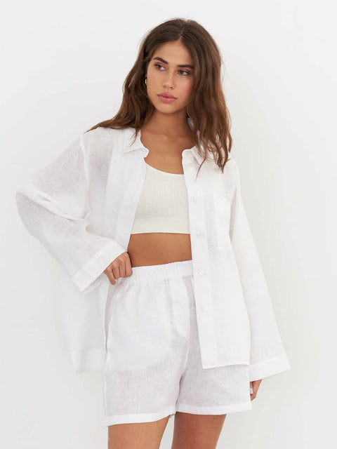 Linen Boxer-Style Shorts