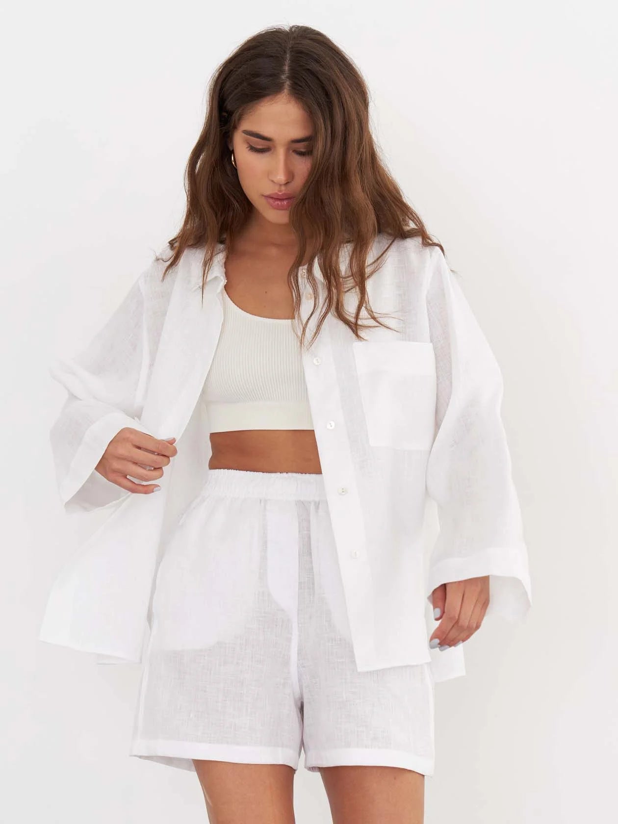 Cropped Linen Shirt