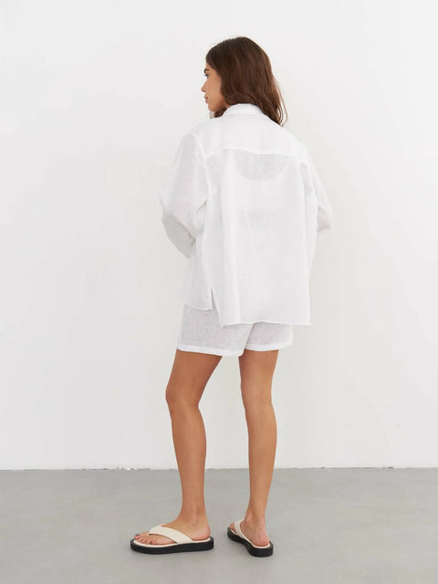 Cropped Linen Shirt