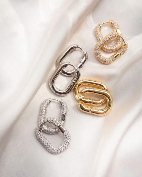 XL Chain Link Hoops- Gold