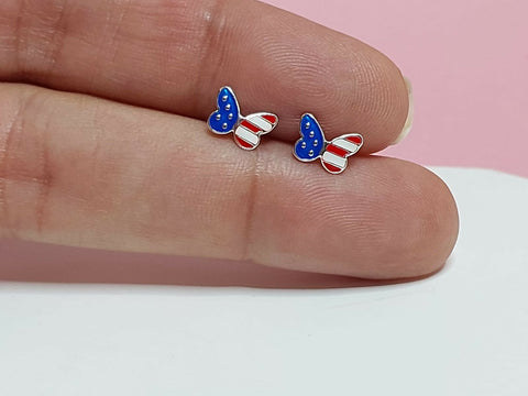 Butterfly USA Flag earrings