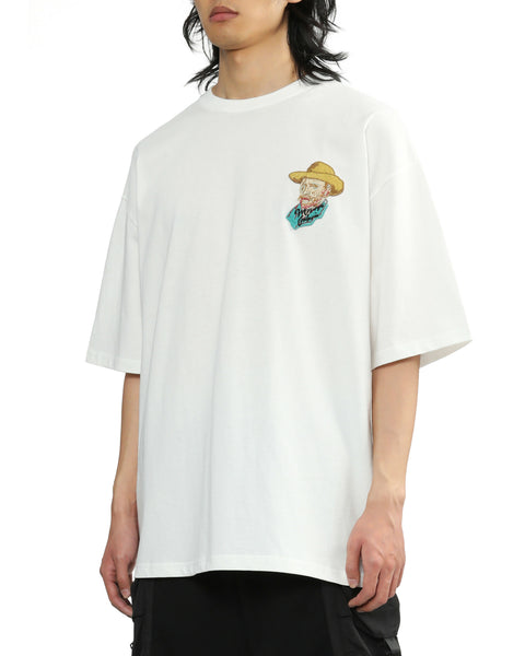 Van Gogh Embroidered T-shirt in Ivory