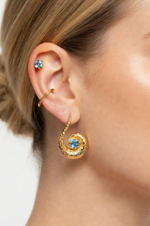 Spiral Sparkle collar set of 3 pieces in 24kt Gold-plated Brass Metal