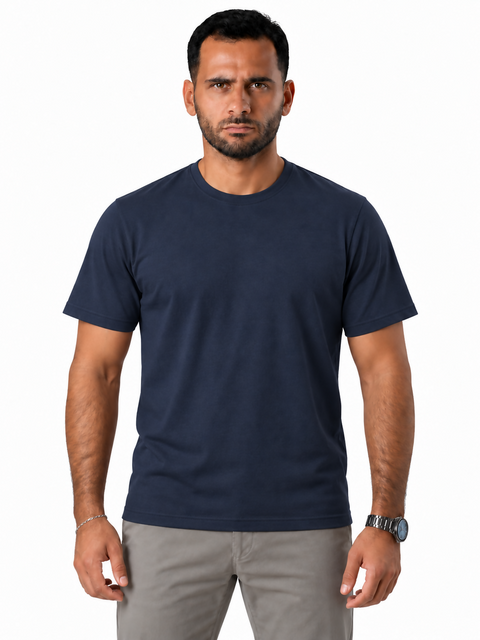ANGELO KAHEL - CREW NECK T-SHIRT NVY - VT-1044