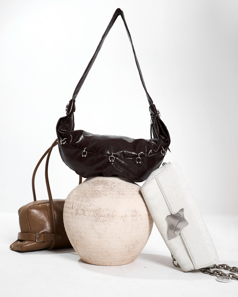 CRISANTA – Moon Sling Bag (Dark Chocolate)
