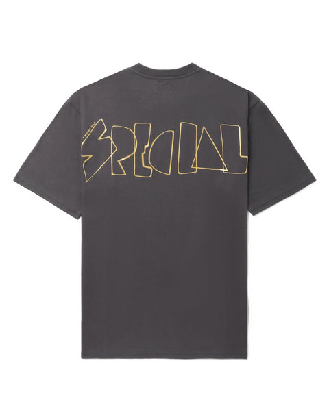 Metallic Print T-shirt In Charcoal