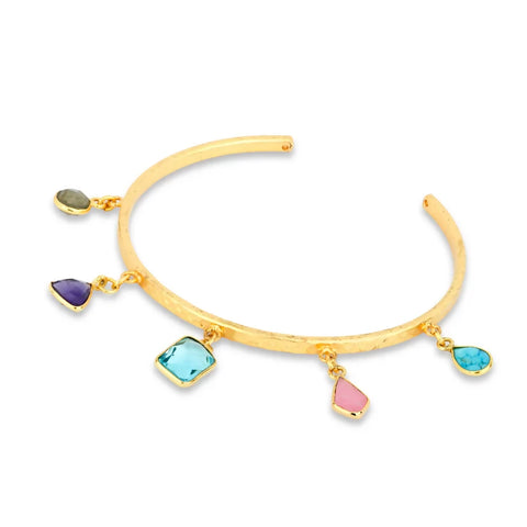 Vibrant Stone Drop Bangle