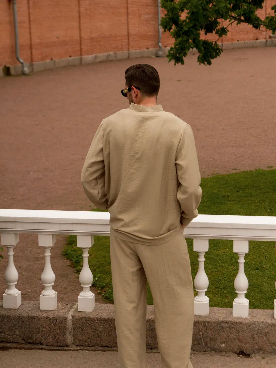 Men's Linen Suit Khaki