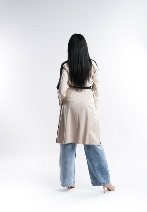 Two Tone Suede Trench Coat