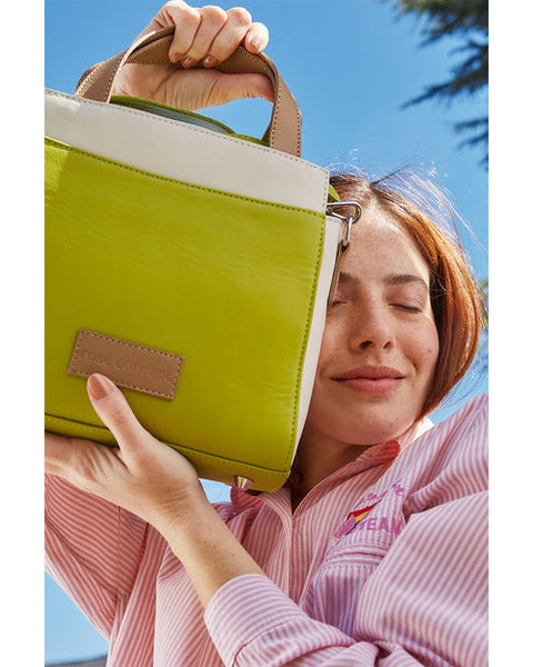 Pistacchio Green Leather Handbag EMILY