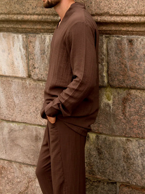 Men's Linen Suit Brown