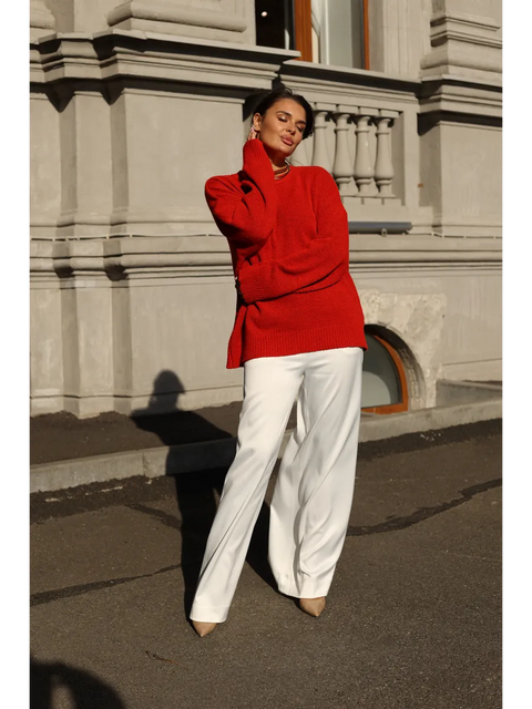 Silk Satin Palazzo Trousers White