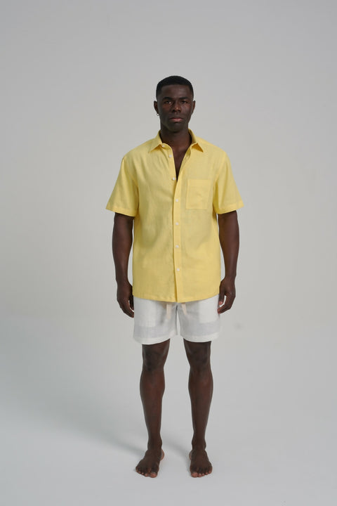 SS Bright Yellow Linen Shirt