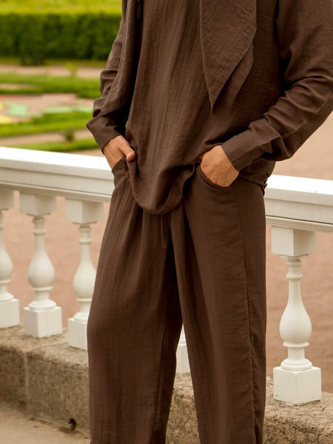 Men's Linen Suit Brown