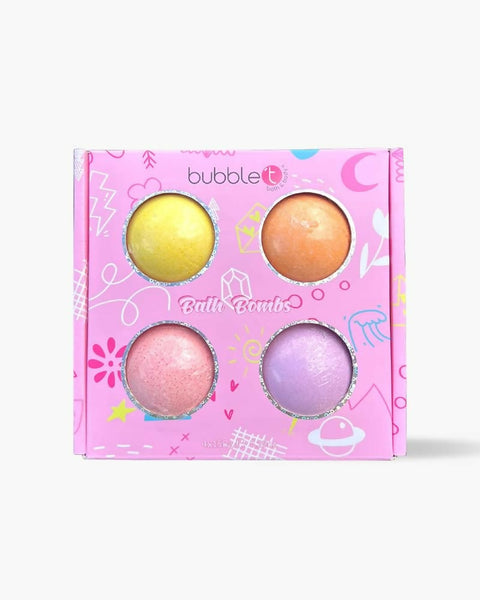 Bubble T Small Mixed Fruity Bath Bomb Gift Set - 4 x 150g