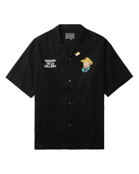 Logo Embroidered Van Gogh Shirt in Black