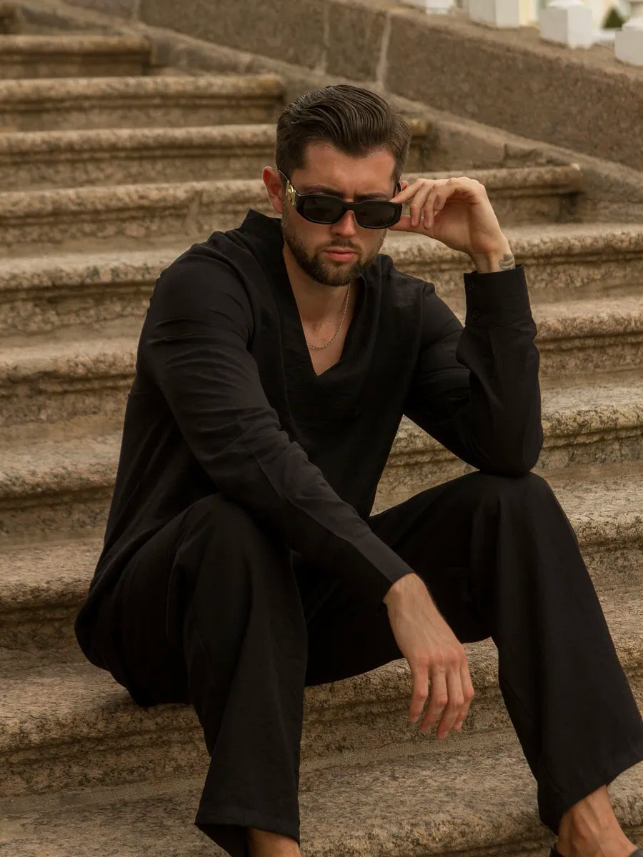 Men's Linen Suit Black