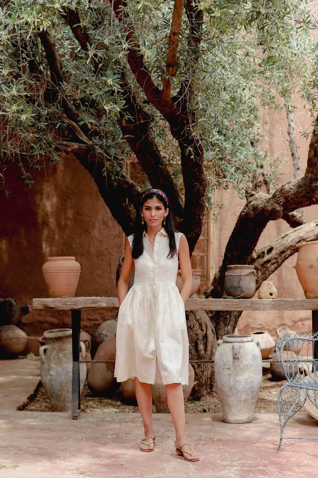 Kōr Shirt Dress in Cream