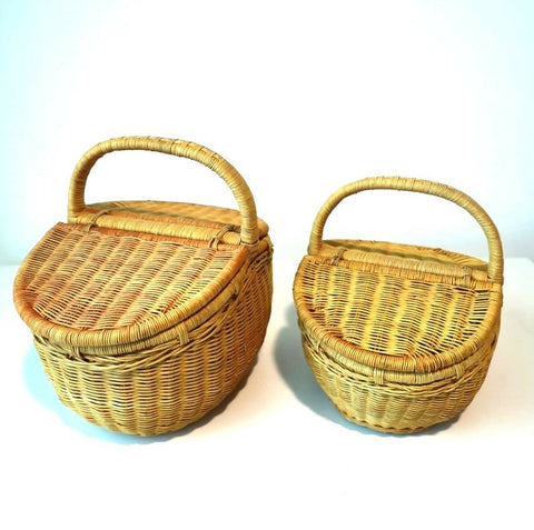 Susarts handmade rattan basket with cover