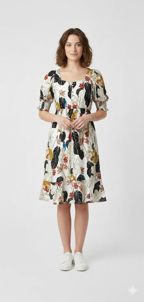 MY PEANUT Canvas Ecru Dress