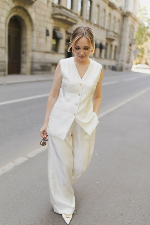 Viscose Trousers in White