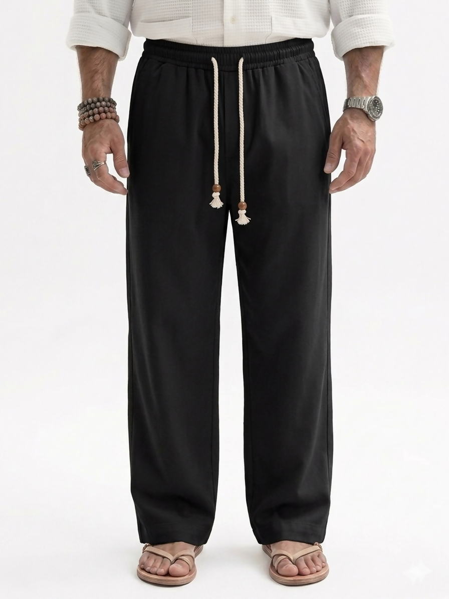 Aroga Loose Fit Baggy Pants - Black
