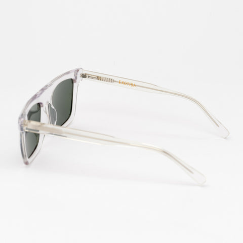 Rover Sunglasses | Clear Frames & Green Lenses