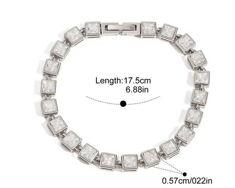 Lustre Forma Silver Tennis Bracelet