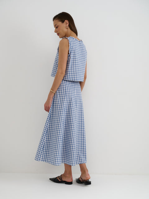 Blue Gingham Skirt