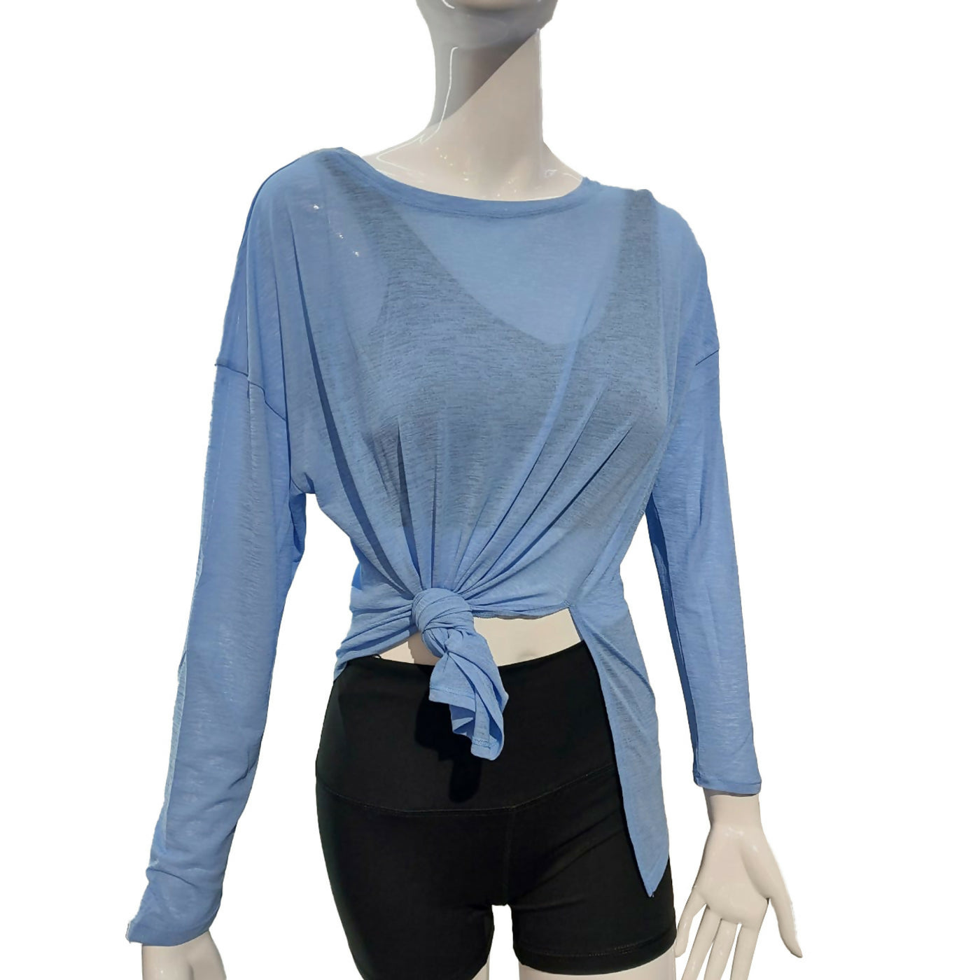 Mohuki Amy Long Sleeve Slit Shirt - Blue