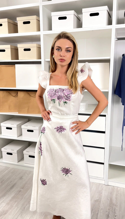 Corset Sundress With Purple Flowers