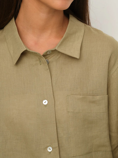 Cropped Linen Shirt