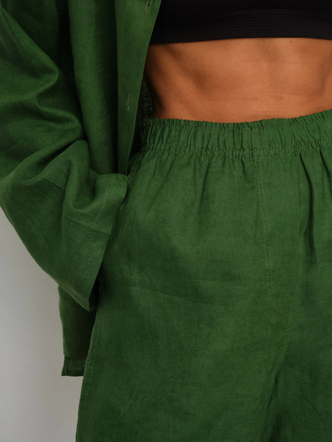 Linen Boxer-Style Shorts