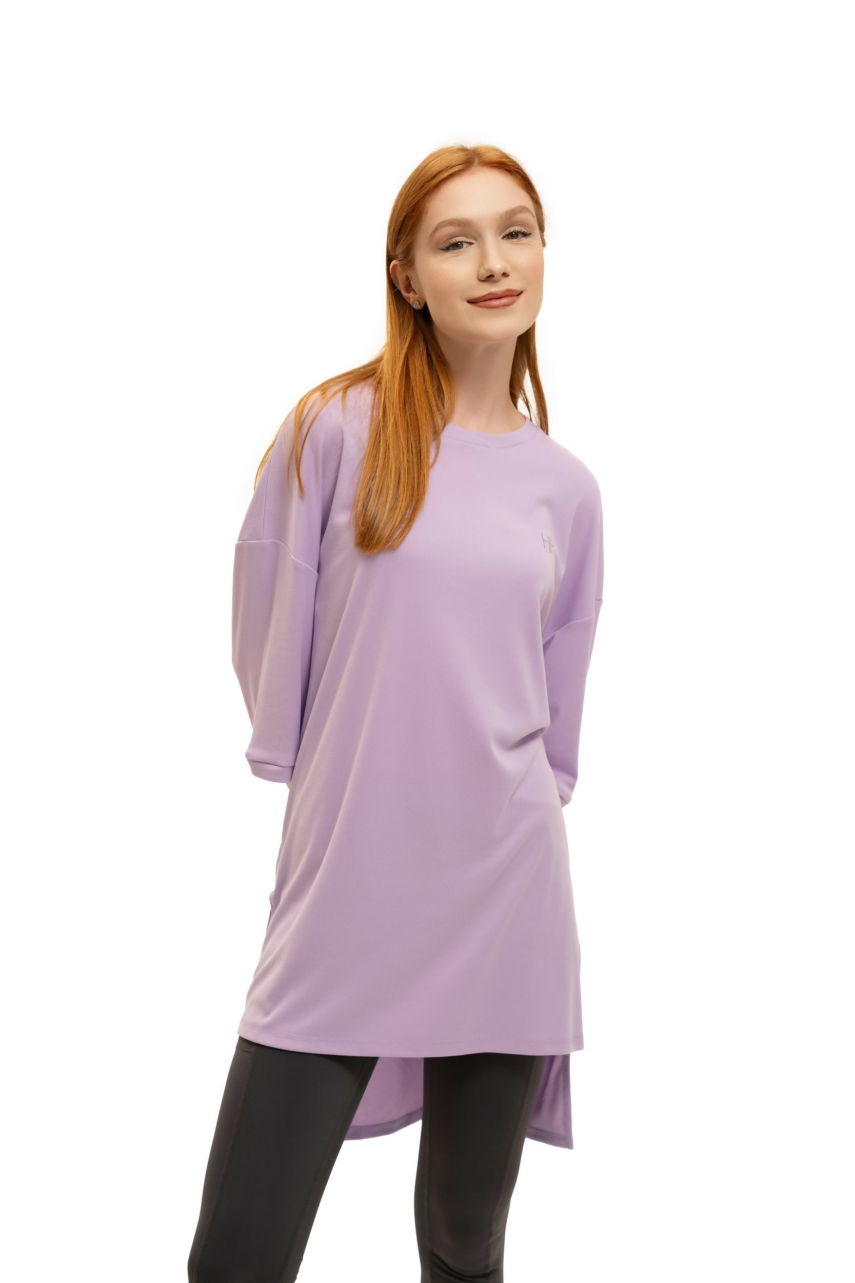 Mid-Sleeves Oversized t-shirt - Amel in Lilac