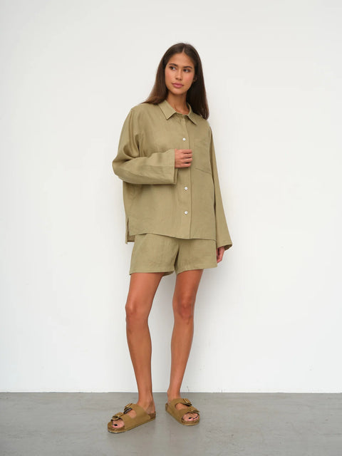 Linen Boxer-Style Shorts