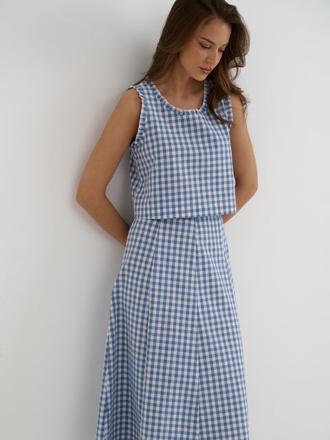 Blue Gingham Skirt