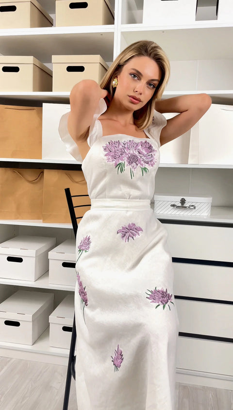 Corset Sundress With Purple Flowers