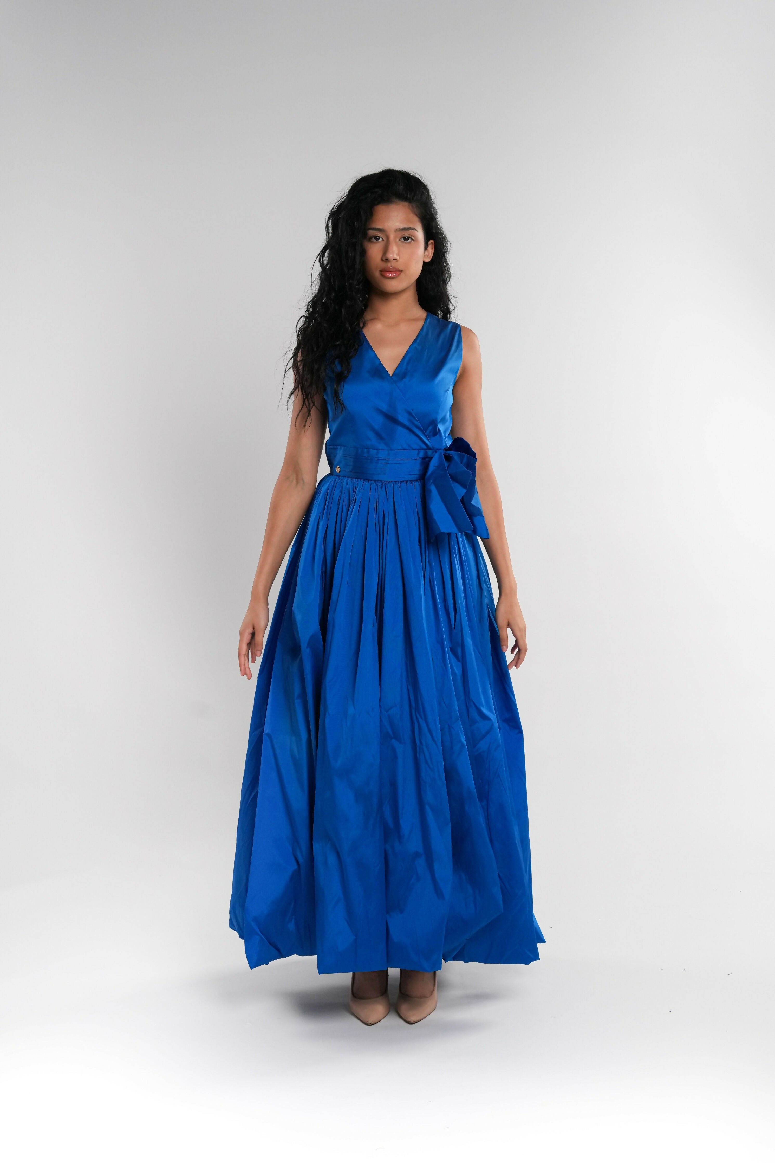 Blue Taffeta Dress