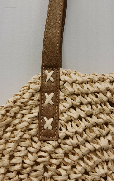 Seagrass bag with leather strap