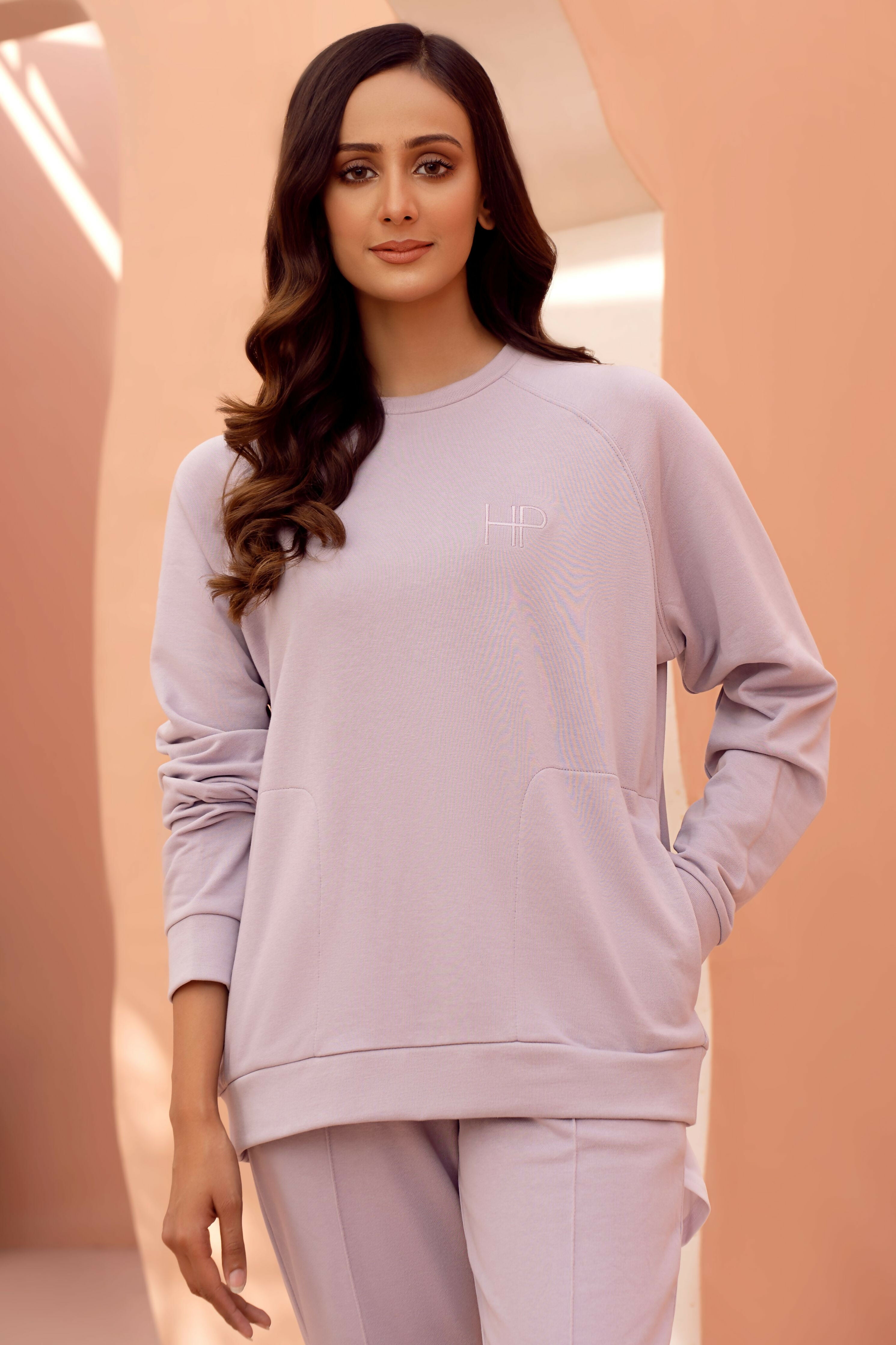 Long Sleeves Terry Top - Lana Lilac