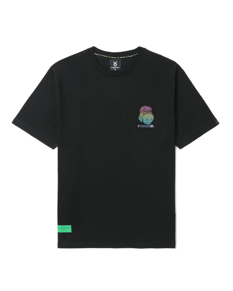 Gradient Logo Black T-shirt in Cotton Jersey