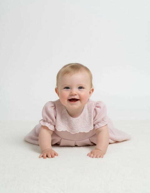 MAISON BEBE Vera Embroidery Elegant Dress-Pink