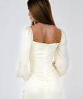 Muse-White-Mini-Pearl-Studded-Dress-Back
