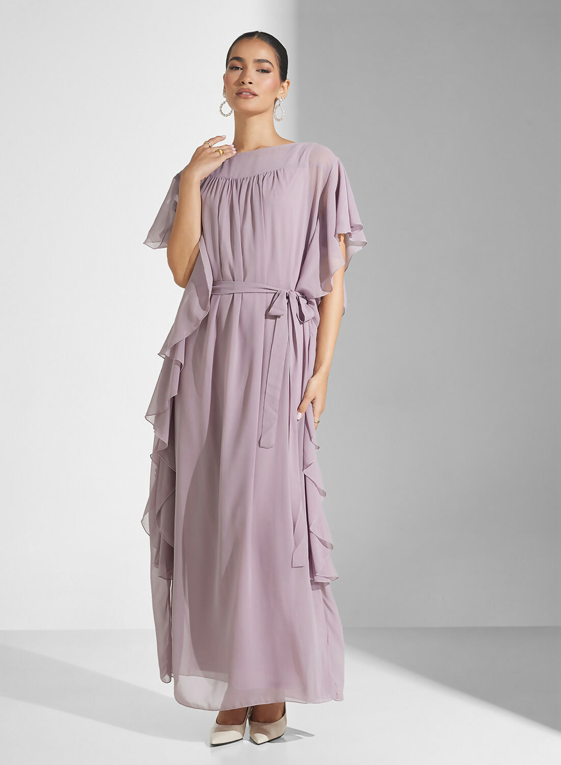 GEORGETTE SIDE FRILL DRESS