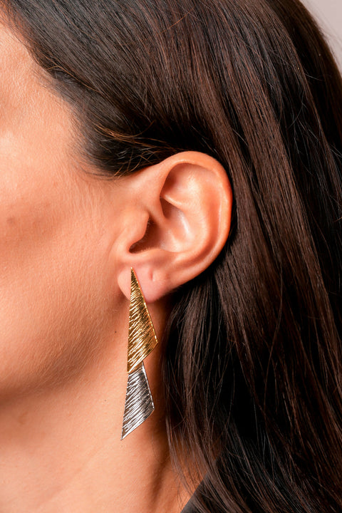 Geometric Brilliance Gold/silver Handmade Earrings