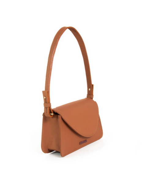 AURA BROWN LEATHER SHOULDER BAG