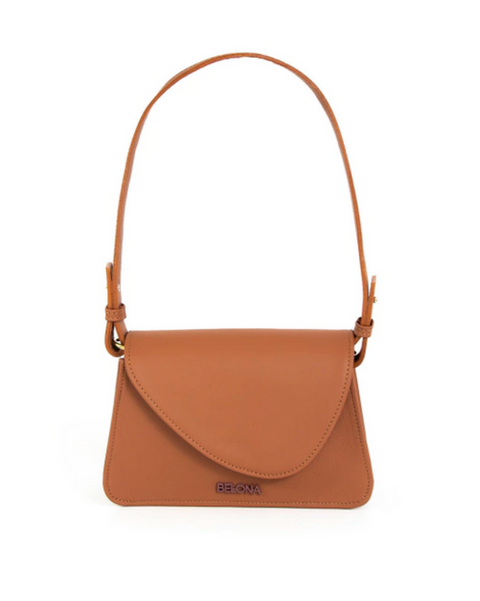 AURA BROWN LEATHER SHOULDER BAG