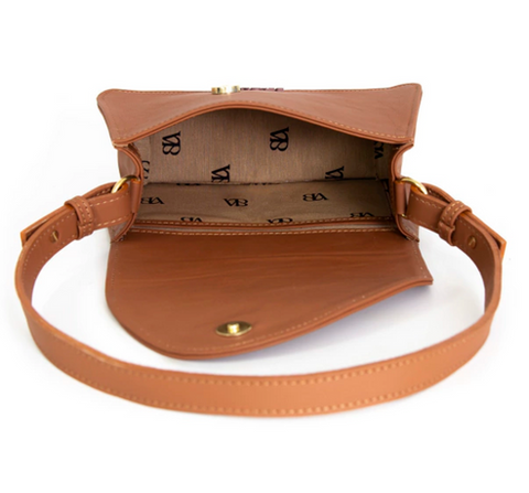 AURA BROWN LEATHER SHOULDER BAG