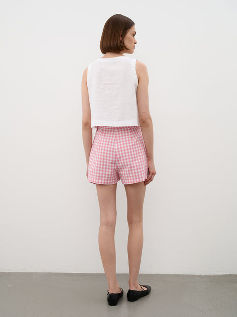 Pink Gingham Shorts